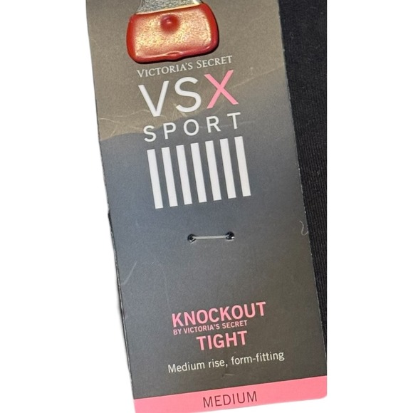 Victoria's Secret VSX Sport Knockout Stretch Leggings Black Sz. Medium NWT - Picture 5 of 8
